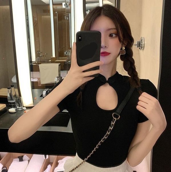 1eiln hollowed out stand collar knitted fashion coat t-shirt sleeve short for women 2020 summer new super fire short bottoming ins t, White;black
1eiln hollowed out stand collar knitted fashion coat t-shirt sleeve short for women 2020 summer new super fire short bottoming ins t, White;black