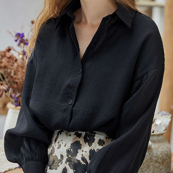 vaiye fall 2020 black cotton and linen shirt long sleeve femininity commuting workplace, White
vaiye fall 2020 black cotton and linen shirt long sleeve femininity commuting workplace, White