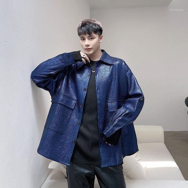 men coating fabric long sleeve casual loose hairstylist fashion shirt coat male streetwear hio hop shirt stage clothing1, White;black
men coating fabric long sleeve casual loose hairstylist fashion shirt coat male streetwear hio hop shirt stage clothing1, White;black