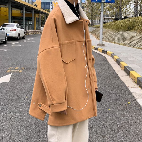2021 male autumn thin new winter lamb wool medium long relaxed coat leisure wear s9um, Tan;black
2021 male autumn thin new winter lamb wool medium long relaxed coat leisure wear s9um, Tan;black