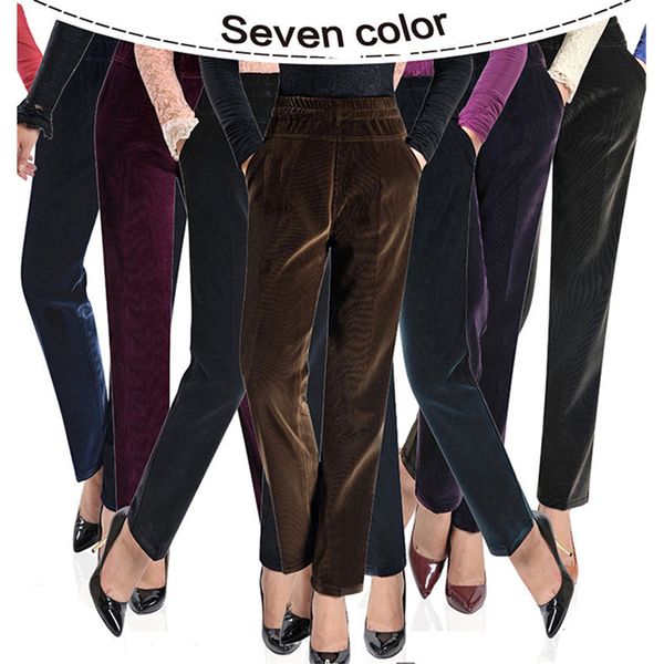 plus size 3xl add velet corduroy pants women high waist ladies officetrousers autumn winter warm straight pants 1020, Black;white 
plus size 3xl add velet corduroy pants women high waist ladies officetrousers autumn winter warm straight pants 1020, Black;white