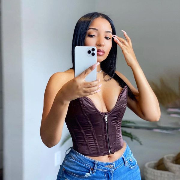 2020 women's underwear sleeveless lower bust lady and girl's bustiers & corsets pure colour zipper fashion, Black;white
2020 women's underwear sleeveless lower bust lady and girl's bustiers & corsets pure colour zipper fashion, Black;white
