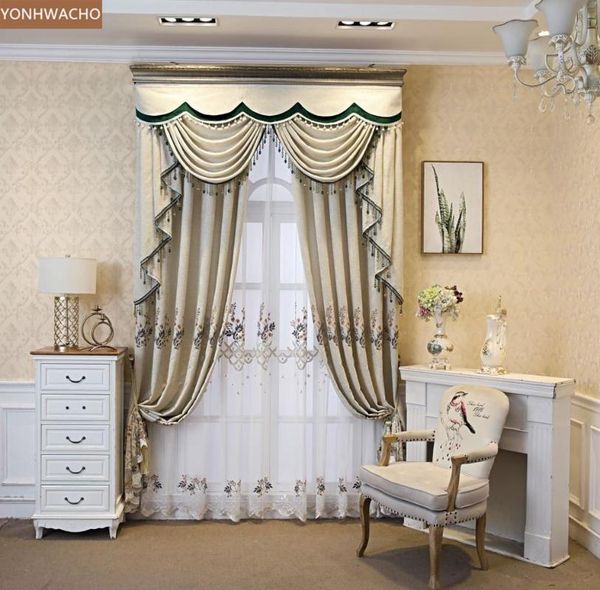 curtain & drapes custom living room bedroom fresh beige embroidered modern simple cloth blackout valance tulle panel c455
curtain & drapes custom living room bedroom fresh beige embroidered modern simple cloth blackout valance tulle panel c455