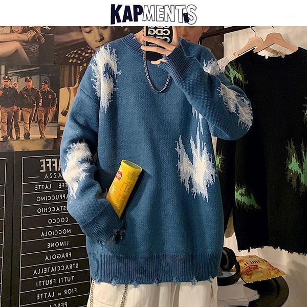 men's sweaters kapments ripped sweater men pullovers hip hop 2021 winter mens fashions knitted designer male tie dye1, White;black
men's sweaters kapments ripped sweater men pullovers hip hop 2021 winter mens fashions knitted designer male tie dye1, White;black