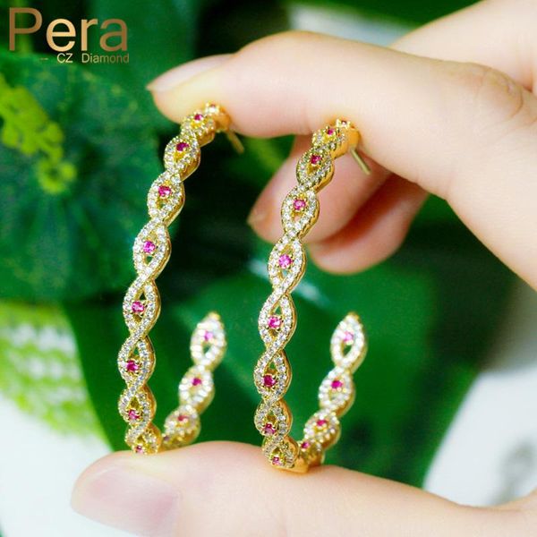 hoop & huggie pera glitter large circle round pink red cubic zirconia stone yellow gold color earring women 2021 fashion jewelry e509, Golden;silver
hoop & huggie pera glitter large circle round pink red cubic zirconia stone yellow gold color earring women 2021 fashion jewelry e509, Golden;silver