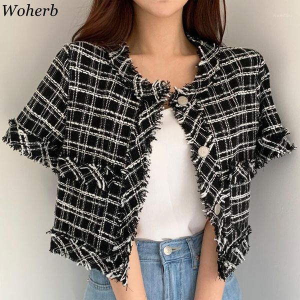 woherb 2020 office lady fashion loose chic elegant plaid retro ruffles color-hit high waist gentle coats new coats1, Black;brown
woherb 2020 office lady fashion loose chic elegant plaid retro ruffles color-hit high waist gentle coats new coats1, Black;brown