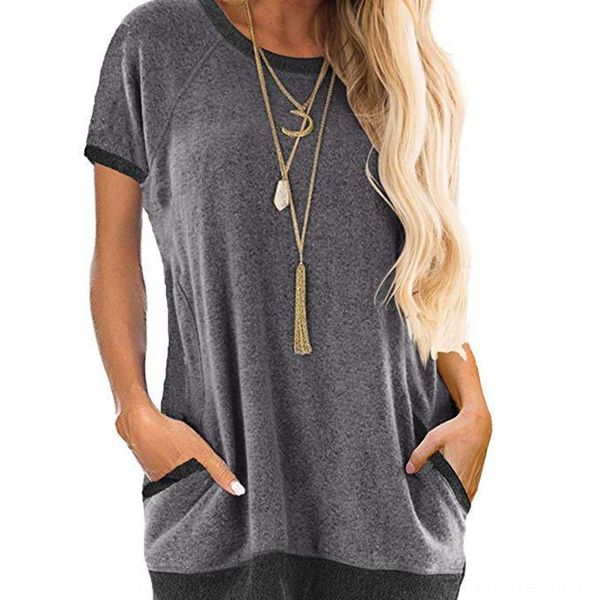 summer 2020 splicing solid color coat t-shirt round neck pocket sports t-shirt for women short sleeve lpop1, White
summer 2020 splicing solid color coat t-shirt round neck pocket sports t-shirt for women short sleeve lpop1, White