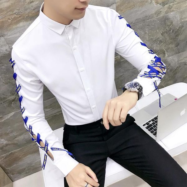personality ribbon long sleeve shirt men 2019 new spring hollow men casual shirt slim fit night club dress tuxedo shirts male1, White;black
personality ribbon long sleeve shirt men 2019 new spring hollow men casual shirt slim fit night club dress tuxedo shirts male1, White;black