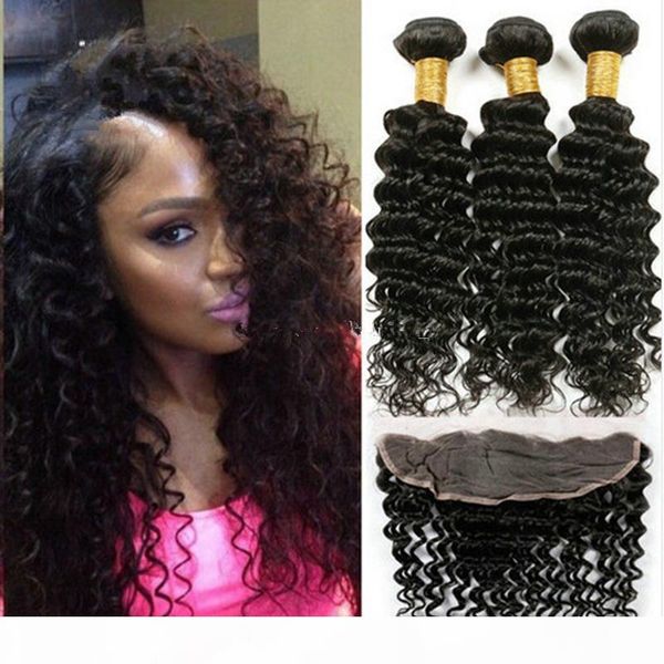 13x4 ear to ear lace frontal closure with bundles 4pcs lot brazilian human hair deep curly wave with full lace frontal, Black
13x4 ear to ear lace frontal closure with bundles 4pcs lot brazilian human hair deep curly wave with full lace frontal, Black