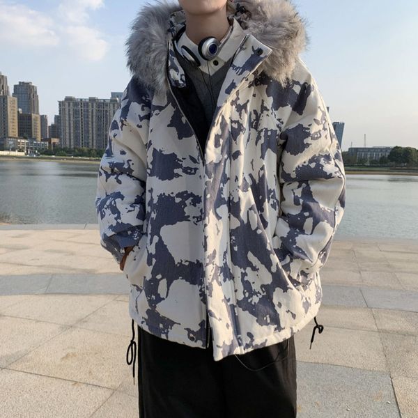 winter thick camouflage jacket men's parka warm fashion casual fur collar hooded coat men loose korean short coat mens clothes, Black
winter thick camouflage jacket men's parka warm fashion casual fur collar hooded coat men loose korean short coat mens clothes, Black
