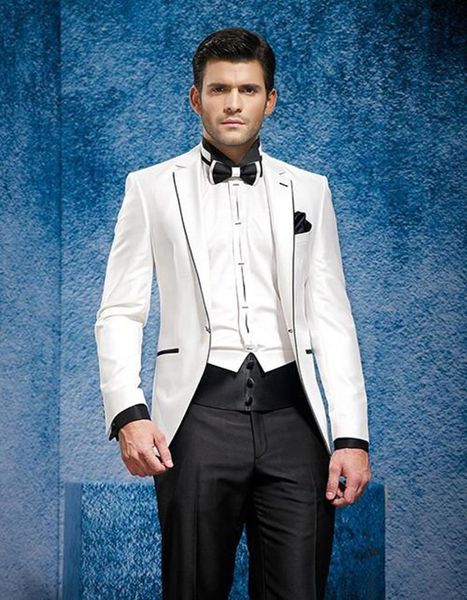 mensuit new slim white jacket black pants design custom groom wedding suit men's wedding tuxedo three-piece suit, White;black
mensuit new slim white jacket black pants design custom groom wedding suit men's wedding tuxedo three-piece suit, White;black