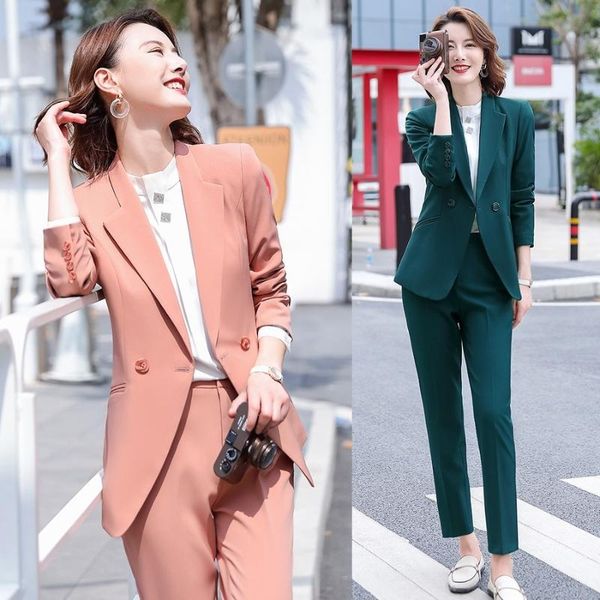 formal pant suits for women blazer and jackets sets ladies business work wear clothes office uniform styles pink, White
formal pant suits for women blazer and jackets sets ladies business work wear clothes office uniform styles pink, White