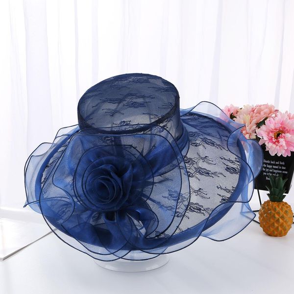 women kentucky derby sun hat wide brim wedding tea party church organza hats 2021, Blue;gray
women kentucky derby sun hat wide brim wedding tea party church organza hats 2021, Blue;gray