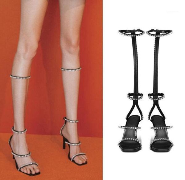 bonjean roma style high heel sandal boots for woman open toe crystal embellished buckle strap leather heels dress shoes1, Black
bonjean roma style high heel sandal boots for woman open toe crystal embellished buckle strap leather heels dress shoes1, Black