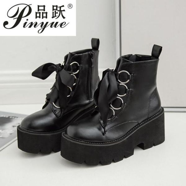 women black ribbon lace up scooter boots women metal ring punk platform boots zipper goth ankle
women black ribbon lace up scooter boots women metal ring punk platform boots zipper goth ankle