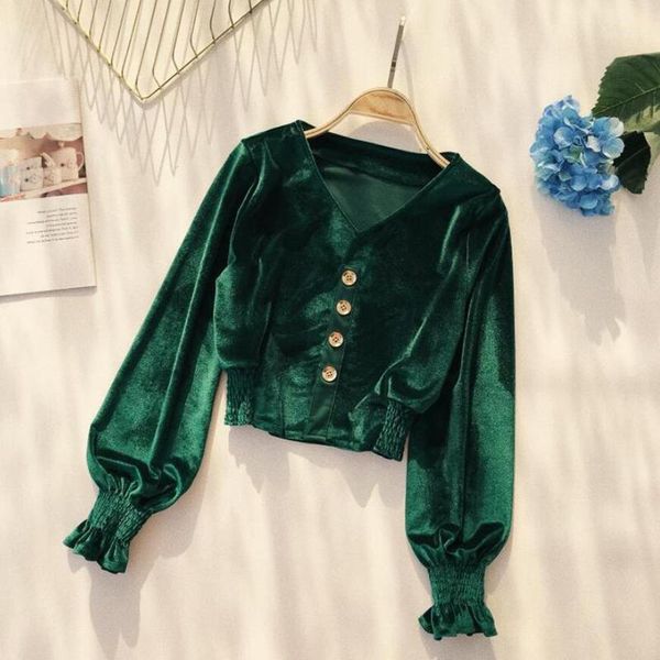 women's blouses & shirts autumn blouse women shirt vintage gold velvet long sleeve blusas v-neck single-breasted womens and blouse, White
women's blouses & shirts autumn blouse women shirt vintage gold velvet long sleeve blusas v-neck single-breasted womens and blouse, White