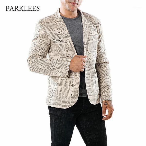 creative newspaper print blazer men 2021 fashion mens slim fit suit jacket blazers causal one button new business costume homme1, White;black
creative newspaper print blazer men 2021 fashion mens slim fit suit jacket blazers causal one button new business costume homme1, White;black