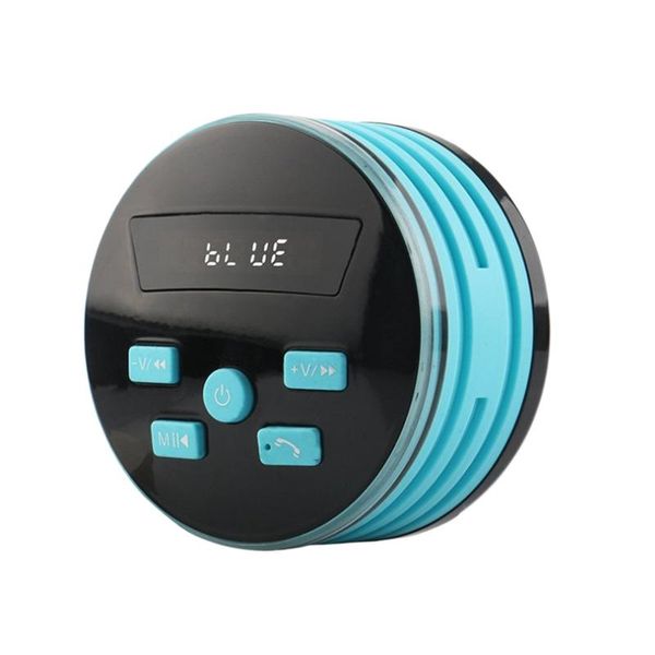 wireless shower speaker, water resistant portable built-in microphone, solid suction cup