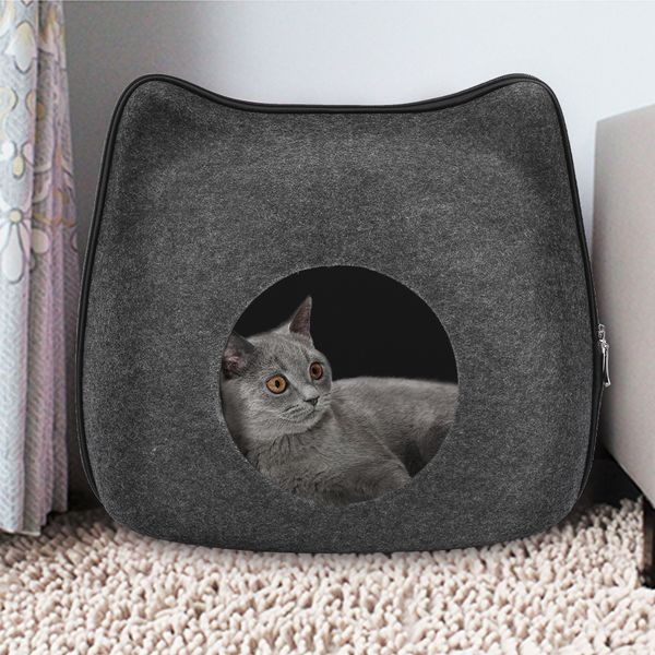 detachable natural felt cat bed breathable cat pet cave dark gray cat bed house with cushion for pets cats pet accessories
detachable natural felt cat bed breathable cat pet cave dark gray cat bed house with cushion for pets cats pet accessories