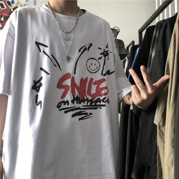 graffiti letter print short t-shirt men's fashion brand ins summer harajuku versatile loose trend bf half sleeve women, White;black
graffiti letter print short t-shirt men's fashion brand ins summer harajuku versatile loose trend bf half sleeve women, White;black