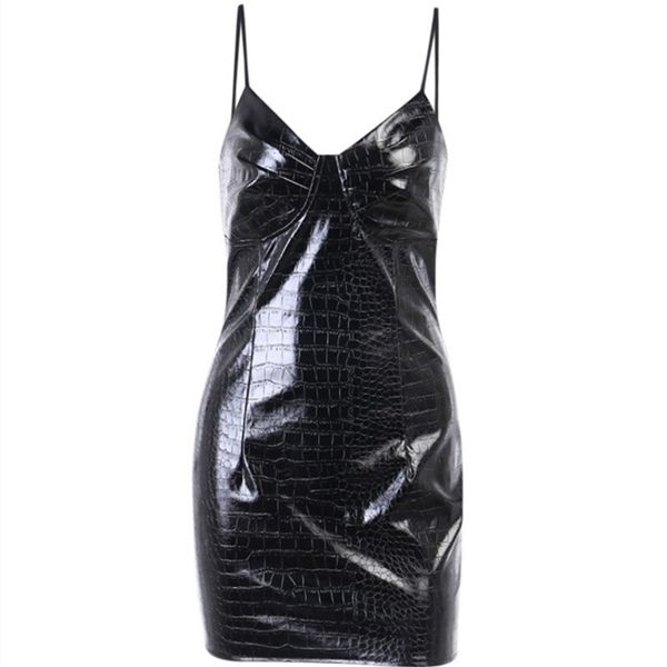 2021 new autumn clothes three-dimensional crocodile cut thin spaghetti black plutonium leather dress for woman 4ab8, Black;gray
2021 new autumn clothes three-dimensional crocodile cut thin spaghetti black plutonium leather dress for woman 4ab8, Black;gray