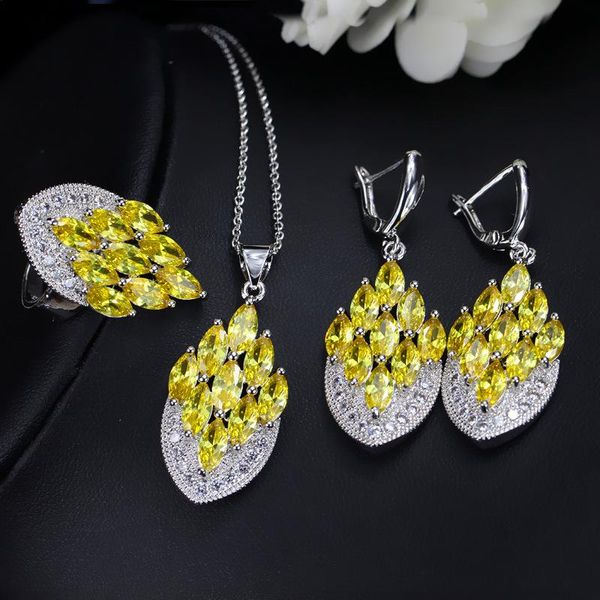 fashionable wedding party gift jewelry sets bridal yellow crystal necklace drop earrings jewerly sets, Silver
fashionable wedding party gift jewelry sets bridal yellow crystal necklace drop earrings jewerly sets, Silver