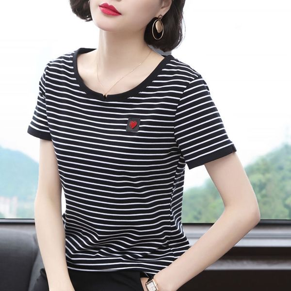 pure cotton striped short sleeve t- shirt shirtfor women's new summer 2020 large bottoming shirt fat mm loose fit women's t-shirt, White
pure cotton striped short sleeve t- shirt shirtfor women's new summer 2020 large bottoming shirt fat mm loose fit women's t-shirt, White