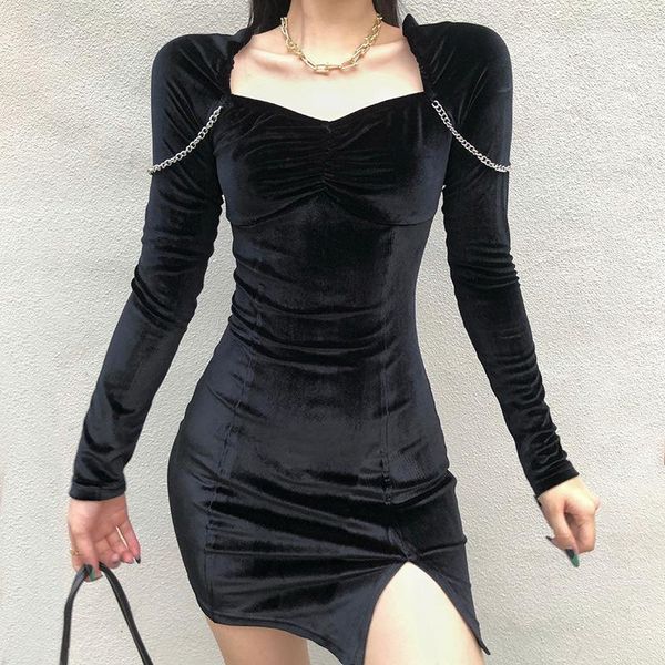 bonjean black dress for women 2020 autumn clothing long sleeve mini sheath dress square collar high waist slim bj34001, Black;gray
bonjean black dress for women 2020 autumn clothing long sleeve mini sheath dress square collar high waist slim bj34001, Black;gray