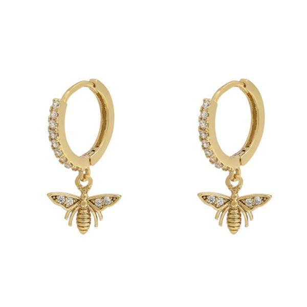 romad cute animal bee pendant hoop earrings for women girl engagement party gift minimalist 925 sterling silver earring jewelry, Golden;silver
romad cute animal bee pendant hoop earrings for women girl engagement party gift minimalist 925 sterling silver earring jewelry, Golden;silver