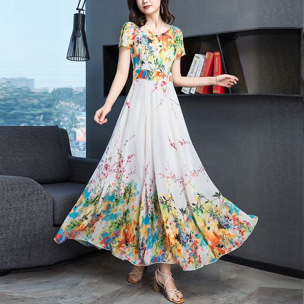 chiffton summer floral print short sleeve v-neck ankle-length a-line waist thin plus size big swing elegant coctail dress 9959, White;pink
chiffton summer floral print short sleeve v-neck ankle-length a-line waist thin plus size big swing elegant coctail dress 9959, White;pink