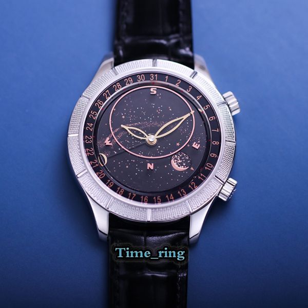 tz version 5106r 5102 6104 starry sky dial silver steel case 9015 modified pearl tuo movement mens watch leather strap designer watches, Slivery;brown
tz version 5106r 5102 6104 starry sky dial silver steel case 9015 modified pearl tuo movement mens watch leather strap designer watches, Slivery;brown