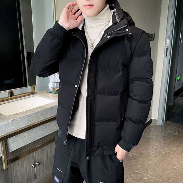 men's coat autumn winter 2020 new korean fashion warm tooling down cotton padded jacket men, Black
men's coat autumn winter 2020 new korean fashion warm tooling down cotton padded jacket men, Black