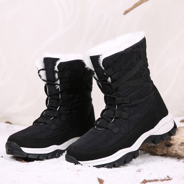 women ice snow boot ladies cotton shoes outdoor winter plus velvet warm high-hiking boots waterproof non-slip hiking shoes, Black
women ice snow boot ladies cotton shoes outdoor winter plus velvet warm high-hiking boots waterproof non-slip hiking shoes, Black