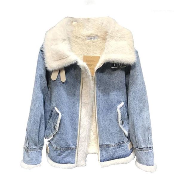 casual women outerwear clothing loose lambswool denim jackets fleece thicked autumn winter long sleeve coats fashion, Black;brown
casual women outerwear clothing loose lambswool denim jackets fleece thicked autumn winter long sleeve coats fashion, Black;brown
