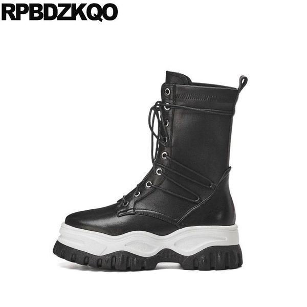 boots high heel muffin genuine leather short round toe platform luxury flatform women ankle medium shoes lace up wedge black
boots high heel muffin genuine leather short round toe platform luxury flatform women ankle medium shoes lace up wedge black