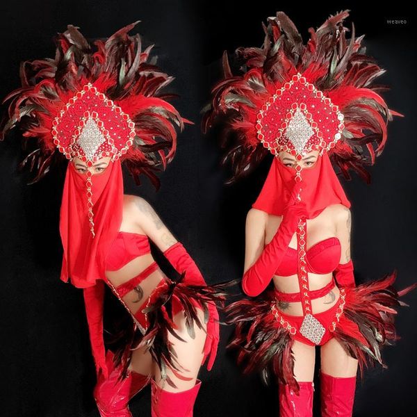 stage costumes for singers red feather bikini set nightclub festival outfit dj ds gogo pold dance performance wear dn47801, Black;red
stage costumes for singers red feather bikini set nightclub festival outfit dj ds gogo pold dance performance wear dn47801, Black;red