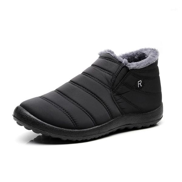 boots women winter snow couples ankle shoes fashion color ladies waterproof keep warm1, Black