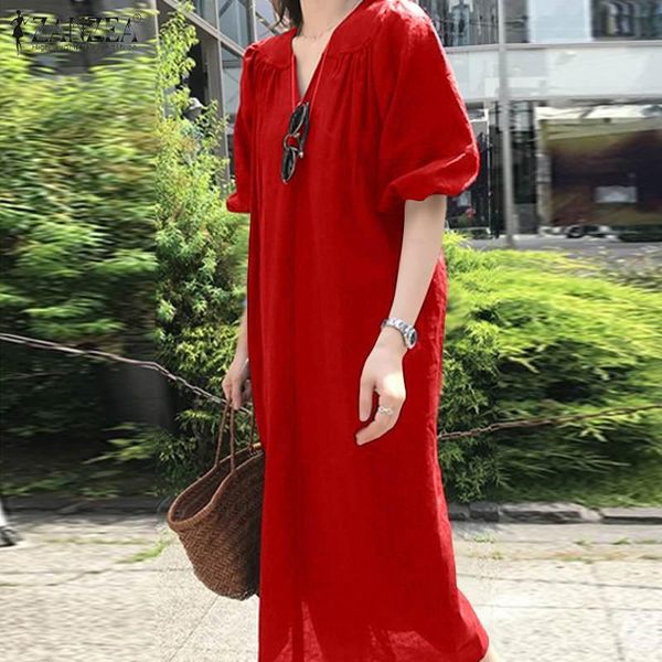 zanzea fashion mid-calf dress women's summer sundress casual half sleeve vestidos female v neck linen robe femme plus size 5xl, White;black
zanzea fashion mid-calf dress women's summer sundress casual half sleeve vestidos female v neck linen robe femme plus size 5xl, White;black