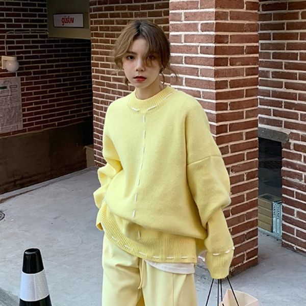 2021 new women oversized knitting 2 piece solid yellow o-neck sweater split in cord pants wide leg 4feu, Gray
2021 new women oversized knitting 2 piece solid yellow o-neck sweater split in cord pants wide leg 4feu, Gray