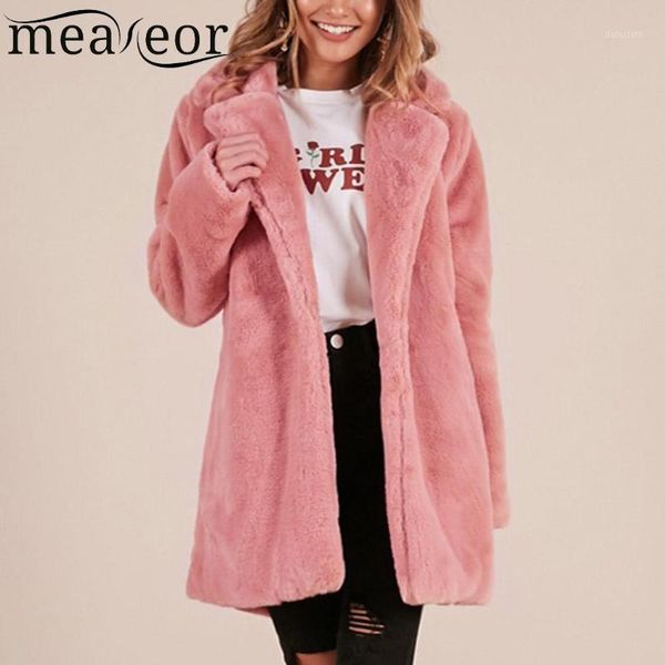 meaneor winter warm women outwear casual long sleeve artificial fur coat fit winter coat with pocket solid turn down collar1, Black
meaneor winter warm women outwear casual long sleeve artificial fur coat fit winter coat with pocket solid turn down collar1, Black