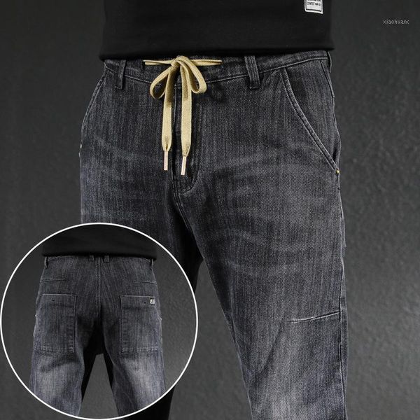 2020 spring autumn new men's gray harem jeans fashion streetwear denim pants drawsting brand trousers plus size 36 381, Blue
2020 spring autumn new men's gray harem jeans fashion streetwear denim pants drawsting brand trousers plus size 36 381, Blue