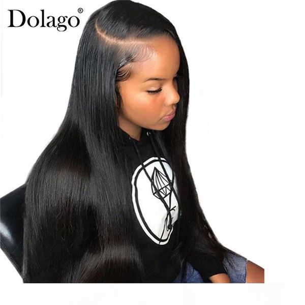 straight 360 lace frontal wig 180% lace front human hair wigs brazilian 370 lace wig black dolago full remy