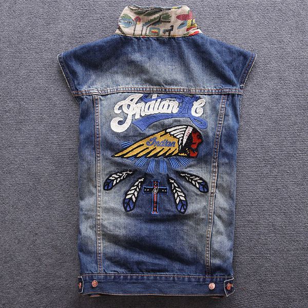 2021 new newly fashion designer retro blue indian embroidery sleeveless jackets homme japanese streetwear hip hop denim vest men 6cwt, Black;white
2021 new newly fashion designer retro blue indian embroidery sleeveless jackets homme japanese streetwear hip hop denim vest men 6cwt, Black;white