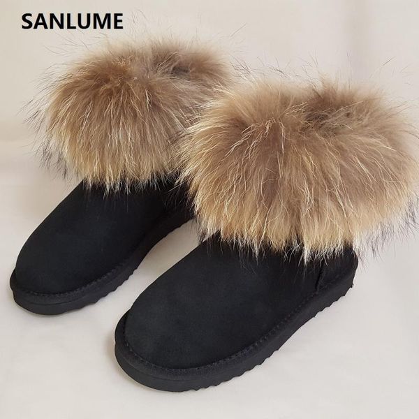 sanlume women winter leather for fur snow boots 100% real sheepskin fur boots classic black warm ankle size 42
sanlume women winter leather for fur snow boots 100% real sheepskin fur boots classic black warm ankle size 42