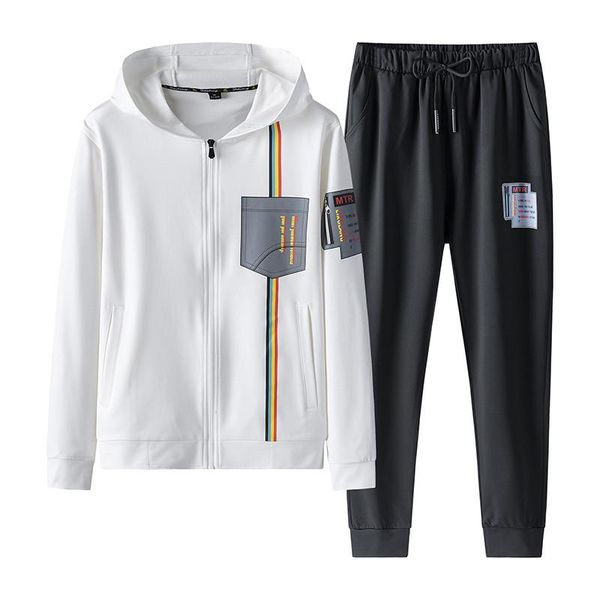 running sets 2021 men's sports suit spring autumn hoodies two piece hooded jacket+pants male jogging sportswear casual tracksuit, Black;blue
running sets 2021 men's sports suit spring autumn hoodies two piece hooded jacket+pants male jogging sportswear casual tracksuit, Black;blue
