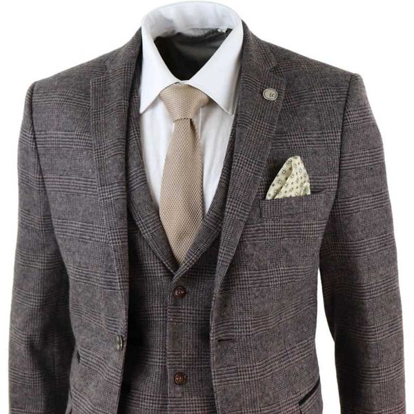 men's suits & blazers 2021 est brown mens 3 piece wool blend costume homme check tweed peaky blinders terno masculino, White;black
men's suits & blazers 2021 est brown mens 3 piece wool blend costume homme check tweed peaky blinders terno masculino, White;black
