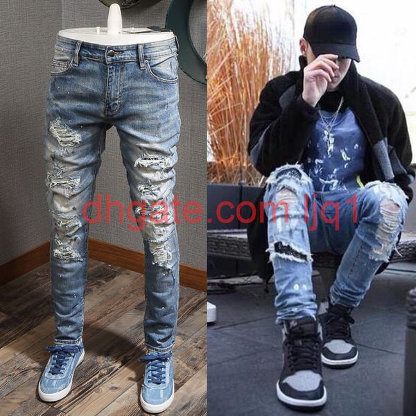 blue rhinestone jeans men slim fit pencil jeans elastic spandex jeans for man vintage cowboy denim
blue rhinestone jeans men slim fit pencil jeans elastic spandex jeans for man vintage cowboy denim