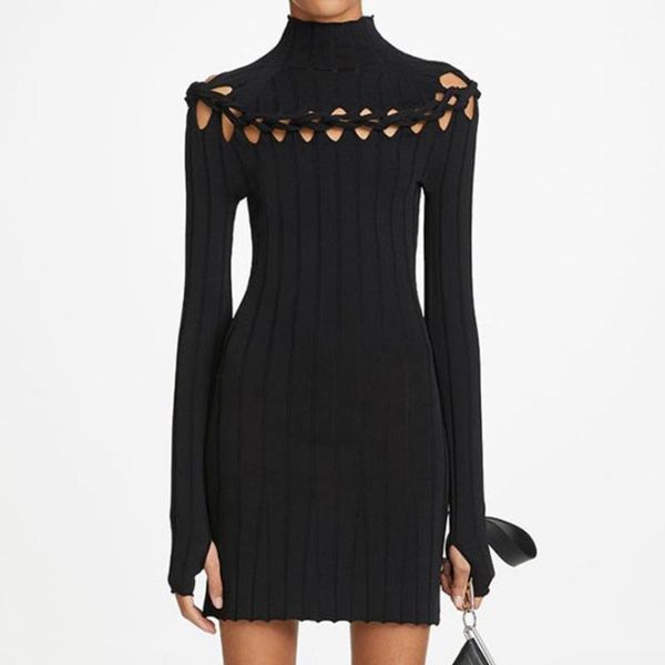 casual dresses slim hollow out knitted women turtleneck elegant solid color sweater dress 2021 fall winter midi dress1, Black;gray
casual dresses slim hollow out knitted women turtleneck elegant solid color sweater dress 2021 fall winter midi dress1, Black;gray