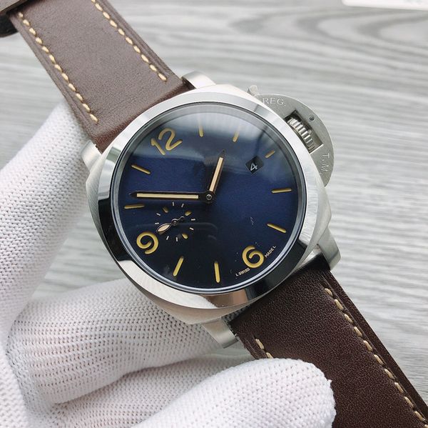 men's watch leather watches 44mm waterproof 316l stainless steel for man automatic wristwatches 2020 new design 12, Slivery;brown
men's watch leather watches 44mm waterproof 316l stainless steel for man automatic wristwatches 2020 new design 12, Slivery;brown