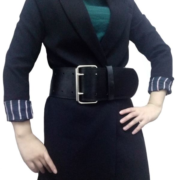 fashion classic big metal double pin buckle ladies wide belt women's design female casual leather belts winter coat y200501, Black;brown
fashion classic big metal double pin buckle ladies wide belt women's design female casual leather belts winter coat y200501, Black;brown